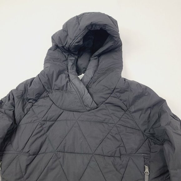 Lululemon Women's Black Fluffed Up Hooded Padded Pullover Puffer Jacket Size 6 - Picture 4 of 12